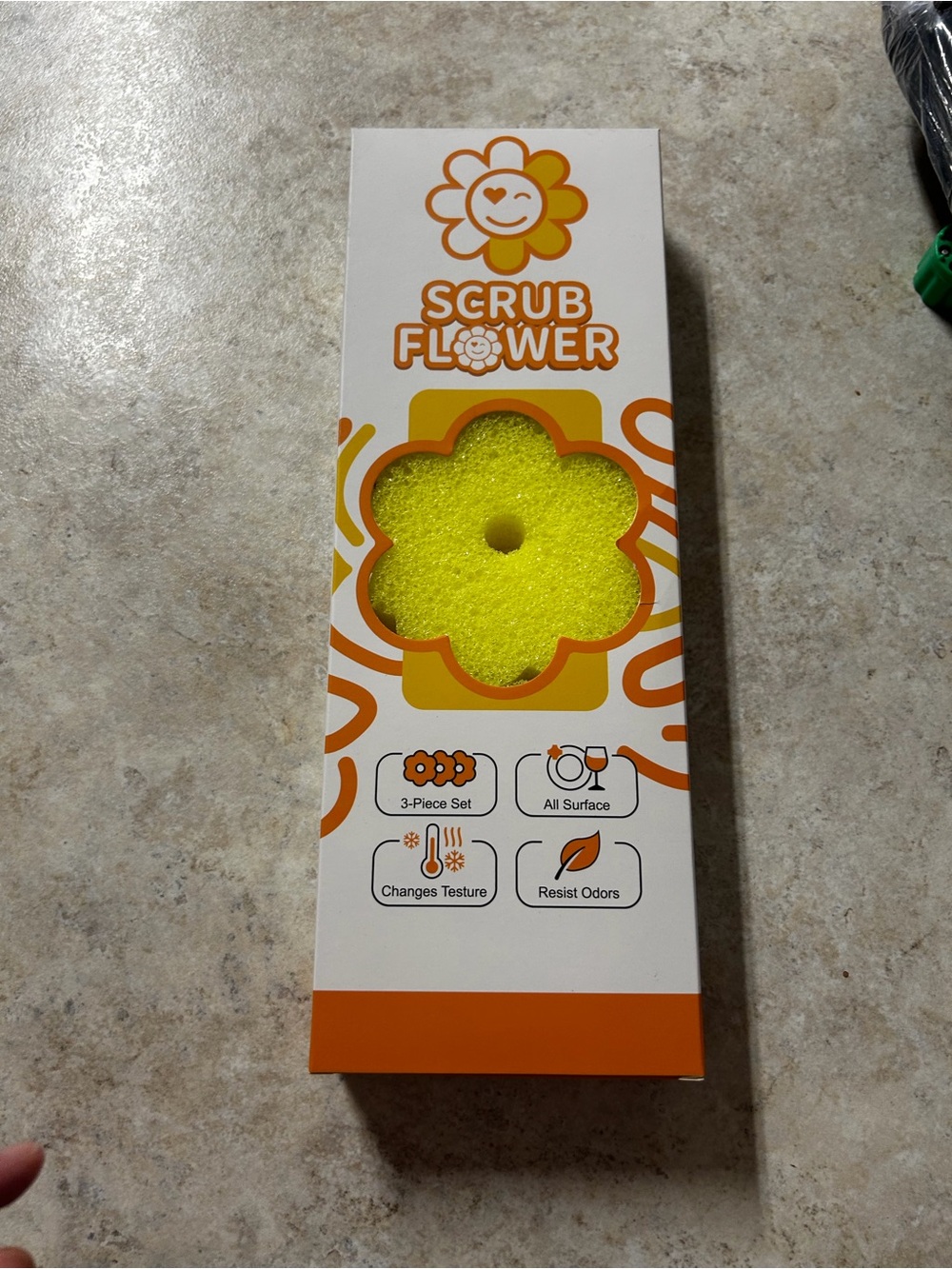 Scrub Flower Yellow Cleaning Sponge - Flower Shape